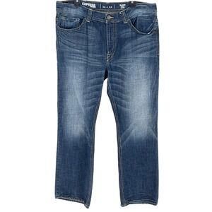 Express Jeans Blake Loose Fit Low Rise Boot Cut Denim Pants Mens‎ Size 38x34